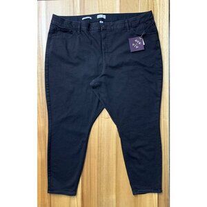 Ava & Viv Womens Black Ankle Skinny Jeans With Pockets Stretch Plus Size 26